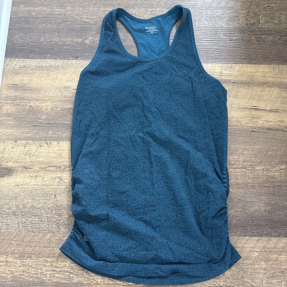 Athleta Women's Cinch Side Tank Workout Top Racerback Dark Sardinia Blue Large